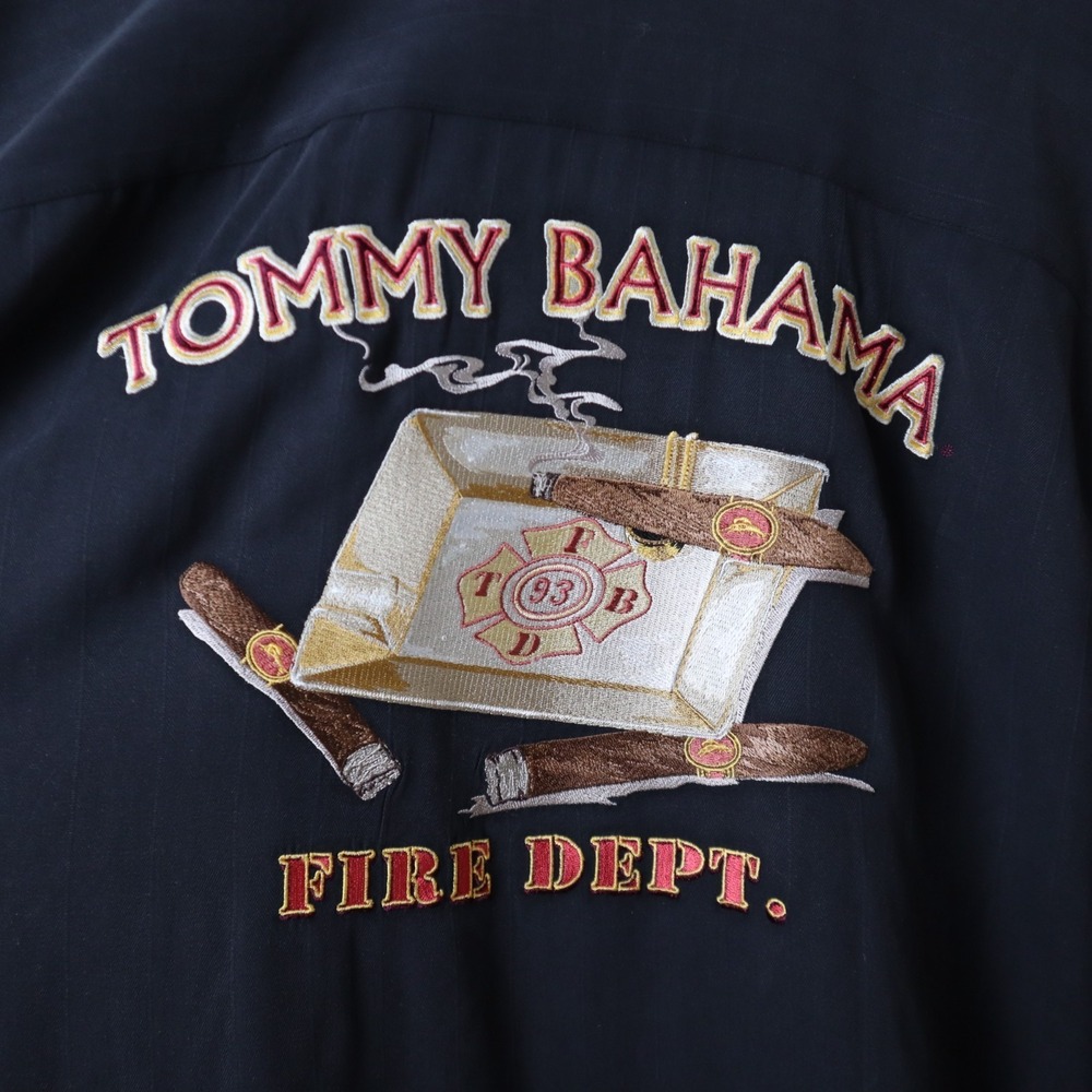 Tommy Bahama Fire Dept Tobin James Cellars Embroidered Silk Camp Shirt Mens XXL - Picture 4 of 11